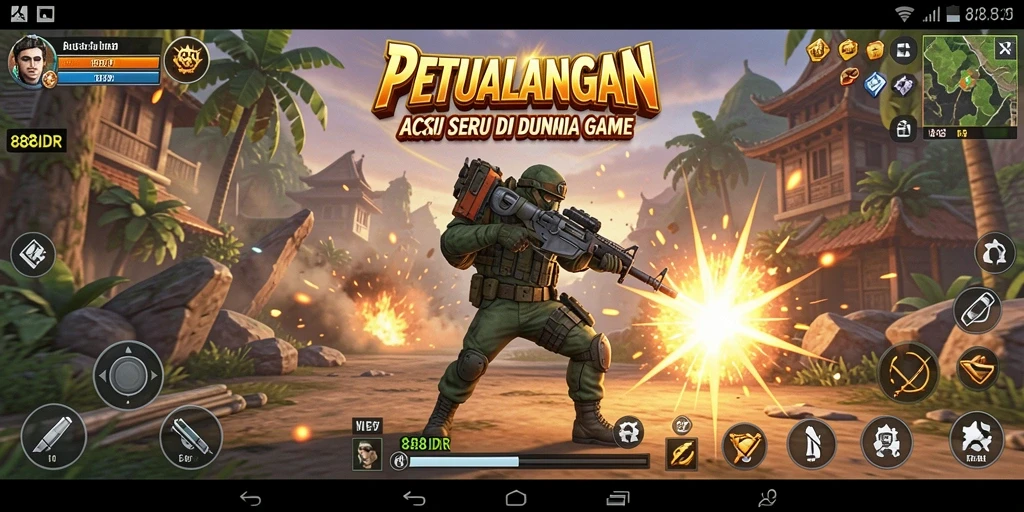 Screenshot gameplay penuh aksi dari 888IDR.