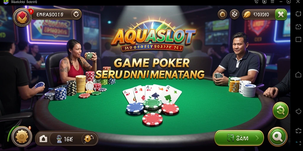 Tampilan gameplay Poker yang mendebarkan di AQUASLOT.