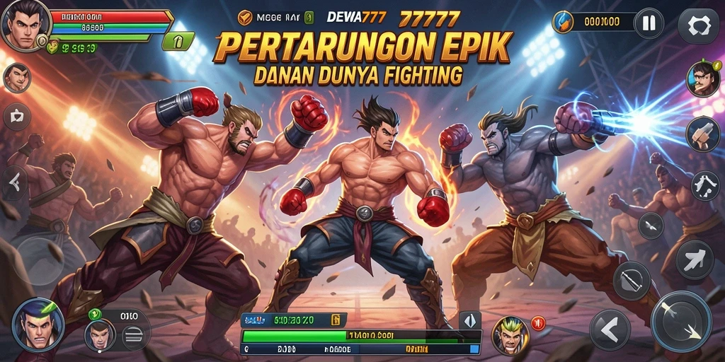Gameplay Fighting seru dengan karakter unik dan grafis memukau.
