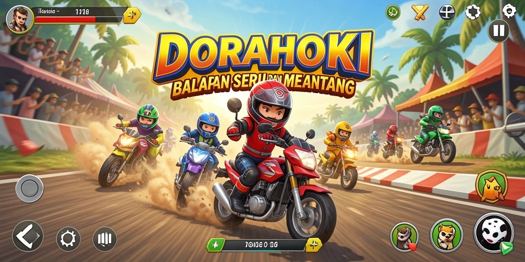 Tampilan menegangkan saat balapan di DORAHOKI.