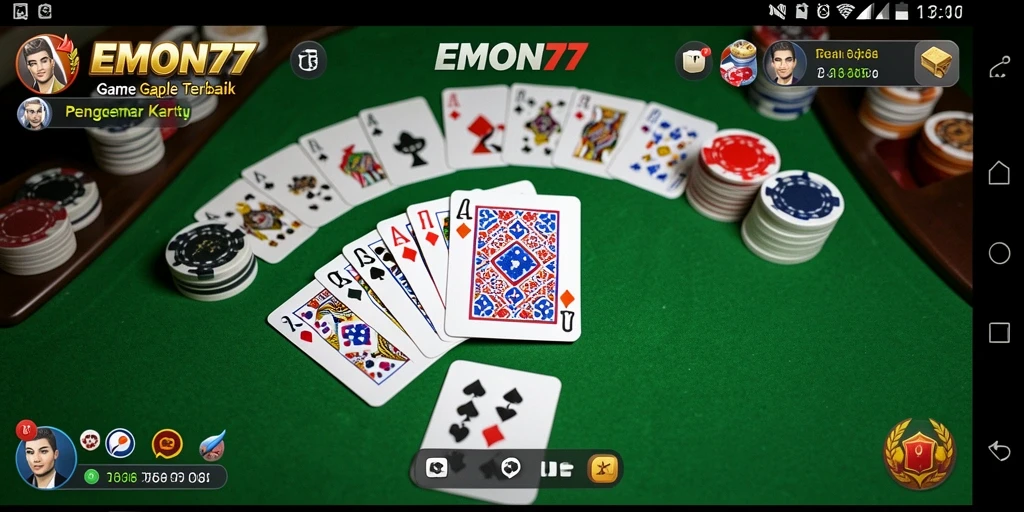 Tampilan gameplay yang menarik di EMON77 saat bermain Gaple.