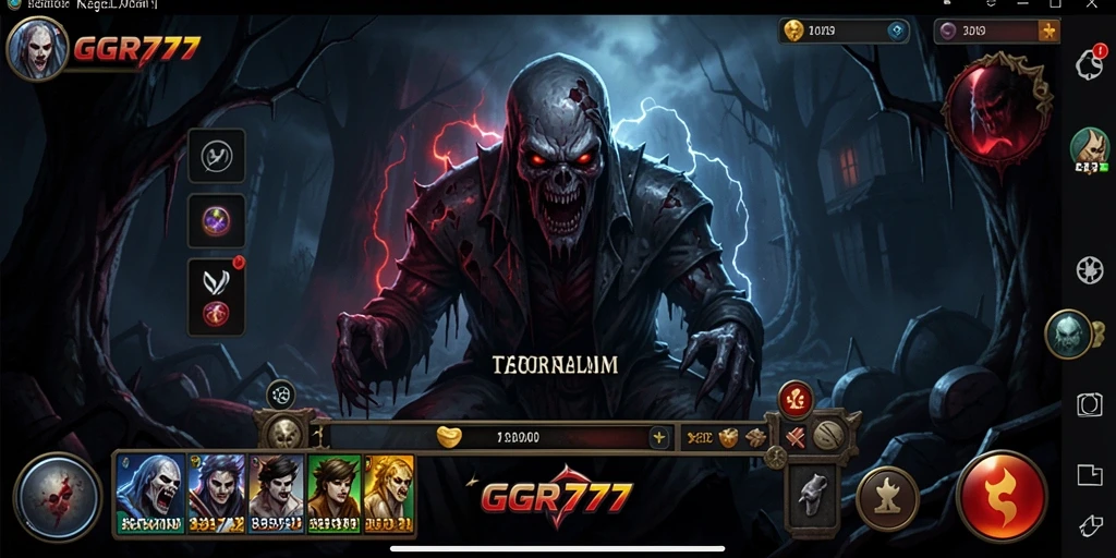Screenshot GGR777 menampilkan suasana mencekam di dalam game yang menyeramkan.