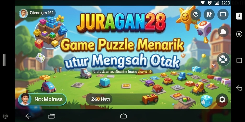 Tampilan gameplay seru dalam JURAGAN28 dengan berbagai teka-teki menarik.