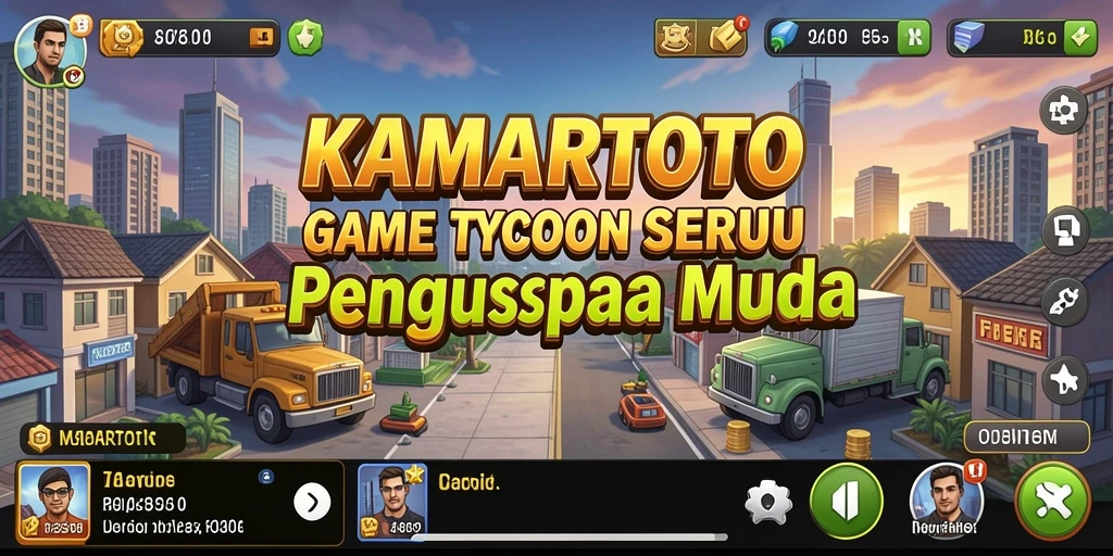 Screenshot KAMARTOTO menunjukkan gameplay manajemen Tycoon yang menarik.