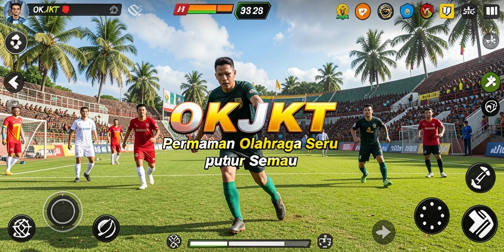 Screenshot gameplay OKJKT dengan aksi olahraga yang mendebarkan.