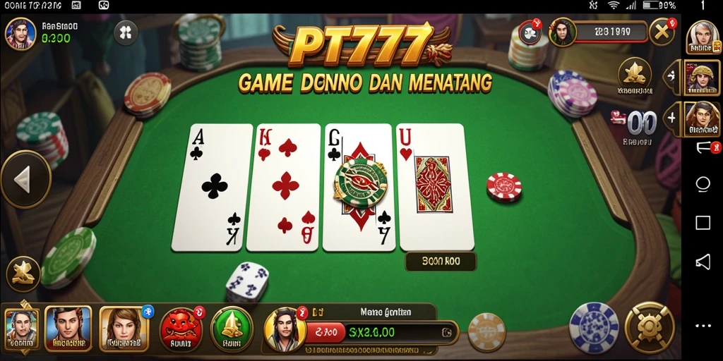 Screenshot gameplay PT777 menampilkan aksi seru permainan Domino.