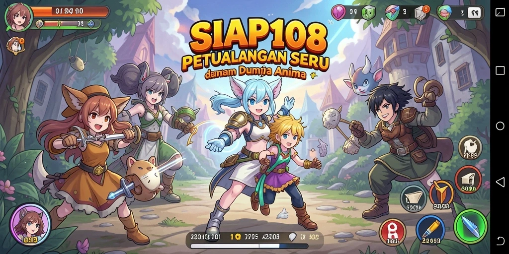 Screenshot gameplay SIAP108 menampilkan pertarungan karakter Anime yang menegangkan.