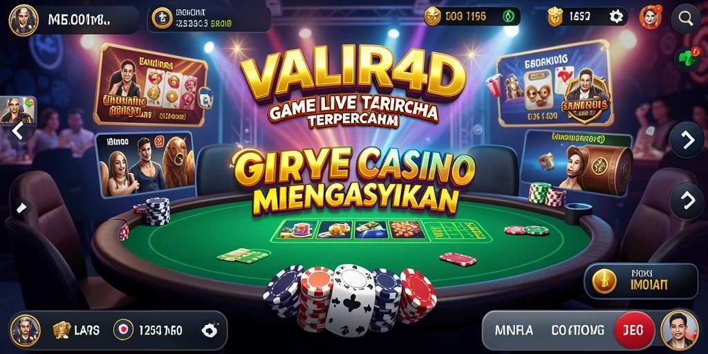 Tampilan gameplay VALIR4D yang memukau dalam suasana Live Casino.
